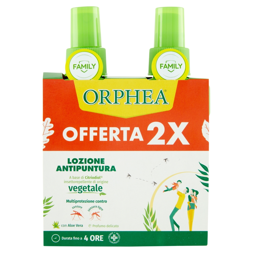Orphea Lozione Antipuntura vegetale Family 2 x100 ml